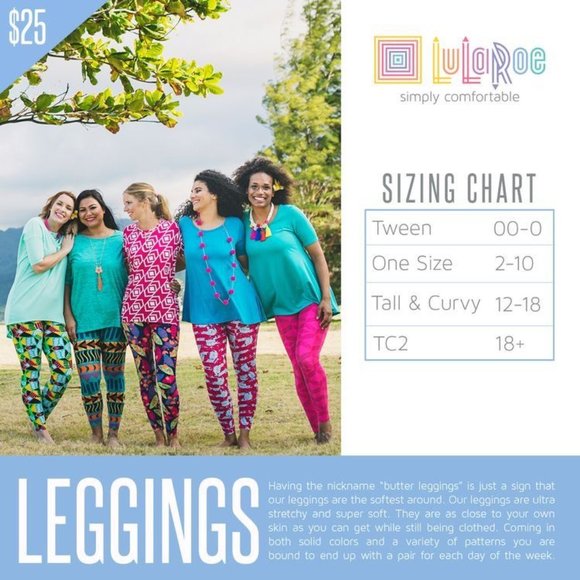 Lularoe Multi Color Floral Leggings TC2 - Picture 9 of 9